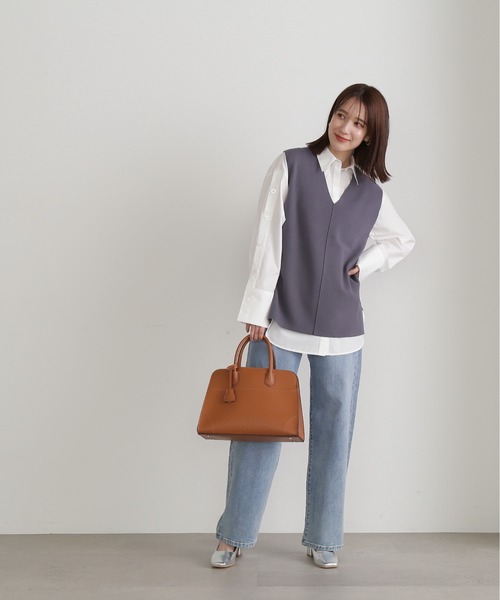 N.（N. Natural Beauty Basic）（エヌエヌナチュラルビューティーベーシック）の「◆ウォッシャブルミラノリブニットジレ（ベスト・レディース・ブラック/ベージュ/グレー・MEDIUM）」の22枚目の写真