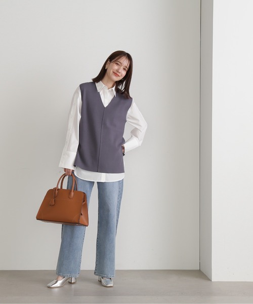 N.（N. Natural Beauty Basic）（エヌエヌナチュラルビューティーベーシック）の「◆ウォッシャブルミラノリブニットジレ（ベスト・レディース・ブラック/ベージュ/グレー・MEDIUM）」の15枚目の写真