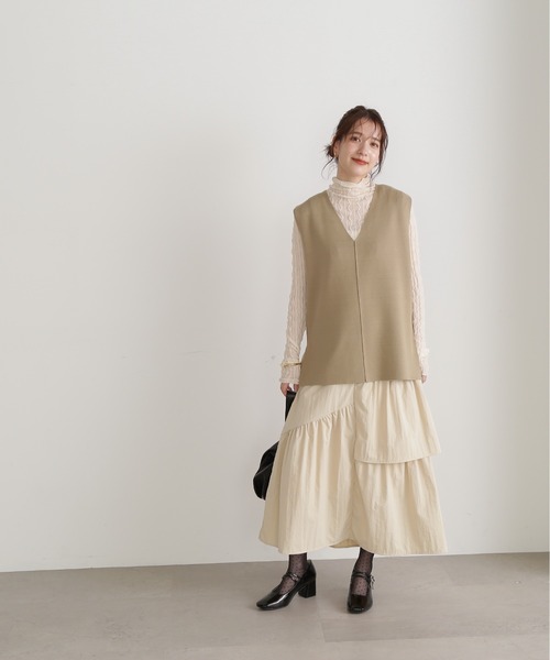 N.（N. Natural Beauty Basic）（エヌエヌナチュラルビューティーベーシック）の「◆ウォッシャブルミラノリブニットジレ（ベスト・レディース・ブラック/ベージュ/グレー・MEDIUM）」の19枚目の写真