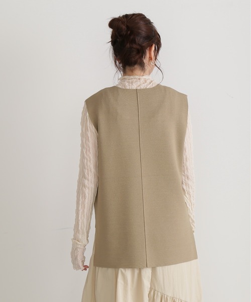 N.（N. Natural Beauty Basic）（エヌエヌナチュラルビューティーベーシック）の「◆ウォッシャブルミラノリブニットジレ（ベスト・レディース・ブラック/ベージュ/グレー・MEDIUM）」の13枚目の写真