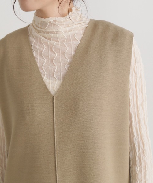 N.（N. Natural Beauty Basic）（エヌエヌナチュラルビューティーベーシック）の「◆ウォッシャブルミラノリブニットジレ（ベスト・レディース・ブラック/ベージュ/グレー・MEDIUM）」の20枚目の写真