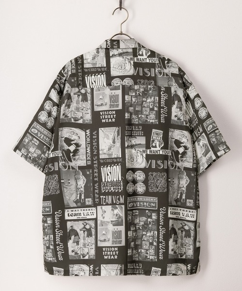 VISION STREET WEAR（ヴィジョンストリートウェア）の「【VISION STREET WEAR／ヴィジョンストリートウェア】総柄オープンカラーシャツ/開襟シャツ/ビッグシルエット（シャツ/ブラウス・メンズ・ブラック系その他/ブラック・M/L/XL）」の5枚目の写真