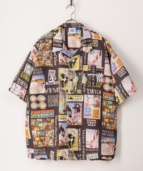 VISION STREET WEAR（ヴィジョンストリートウェア）の「【VISION STREET WEAR／ヴィジョンストリートウェア】総柄オープンカラーシャツ/開襟シャツ/ビッグシルエット（シャツ/ブラウス・メンズ・ブラック系その他/ブラック・M/L/XL）」の7枚目の写真