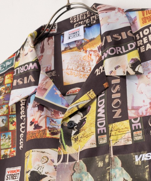 VISION STREET WEAR（ヴィジョンストリートウェア）の「【VISION STREET WEAR／ヴィジョンストリートウェア】総柄オープンカラーシャツ/開襟シャツ/ビッグシルエット（シャツ/ブラウス・メンズ・ブラック系その他/ブラック・M/L/XL）」の8枚目の写真
