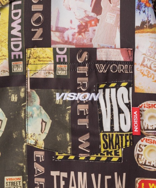 VISION STREET WEAR（ヴィジョンストリートウェア）の「【VISION STREET WEAR／ヴィジョンストリートウェア】総柄オープンカラーシャツ/開襟シャツ/ビッグシルエット（シャツ/ブラウス・メンズ・ブラック系その他/ブラック・M/L/XL）」の6枚目の写真