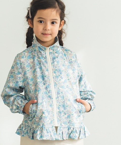 pairmanon（ペアマノン）の「裾フリル ナイロン ジャケット（ナイロンジャケット・キッズ・ブルー系その他4/ブルー系その他/ブラック/テラコッタ/ラベンダー/ミント/ピンク/ピンク系その他/ライトベージュ/ブルー系その他2/ネイビー・90/150/130/120/140/110/100）」の8枚目の写真