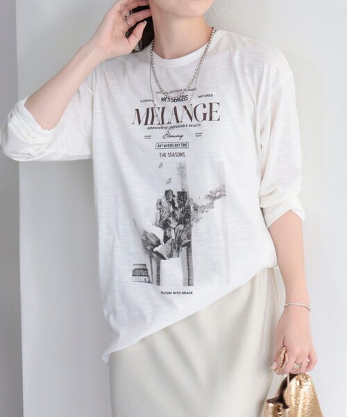 fredy emue（フレディエミュ）の「スラブ天竺PHOTO ロンT（Tシャツ/カットソー・レディース・オフホワイト/グレイッシュブルー/アイボリー/ベビーピンク・38）」の13枚目の写真