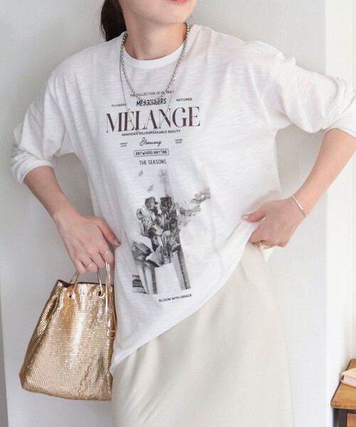 fredy emue（フレディエミュ）の「スラブ天竺PHOTO ロンT（Tシャツ/カットソー・レディース・オフホワイト/グレイッシュブルー/アイボリー/ベビーピンク・38）」の14枚目の写真