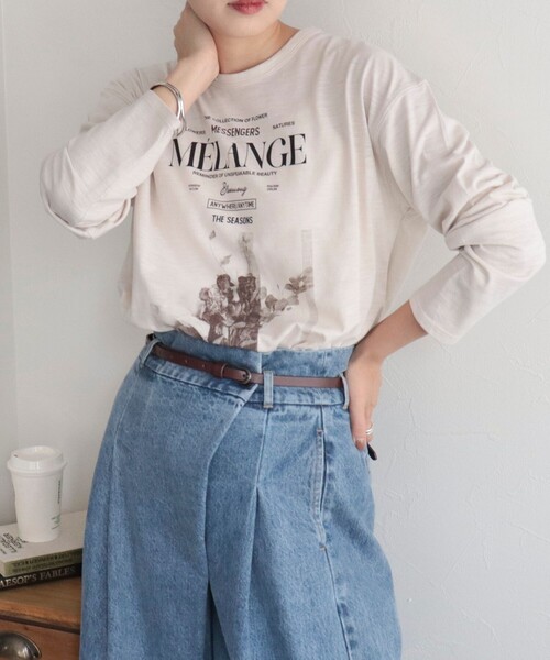 fredy emue（フレディエミュ）の「スラブ天竺PHOTO ロンT（Tシャツ/カットソー・レディース・オフホワイト/グレイッシュブルー/アイボリー/ベビーピンク・38）」の20枚目の写真