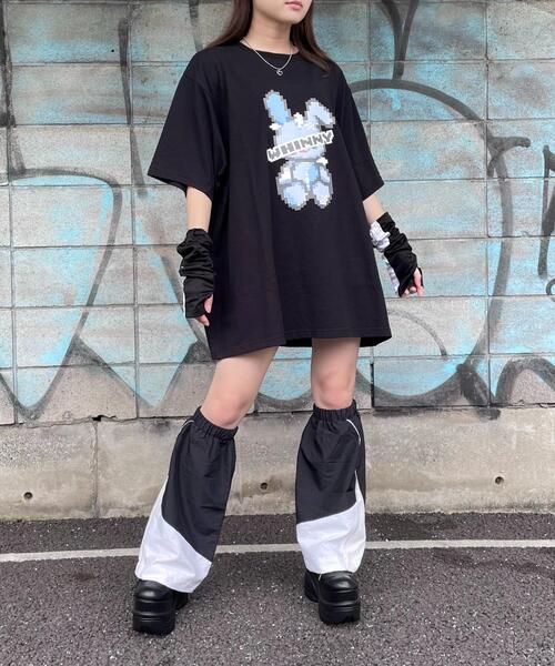 Whinny（ホワイニー）の「Whinny/ゲーミングウサギ（Tシャツ/カットソー・レディース・サックスブルー/ブラック/ホワイト・FREE）」の18枚目の写真