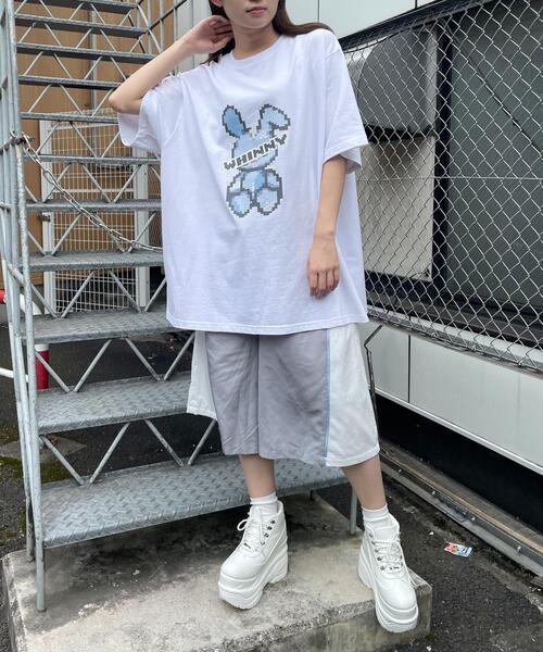 Whinny（ホワイニー）の「Whinny/ゲーミングウサギ（Tシャツ/カットソー・レディース・サックスブルー/ブラック/ホワイト・FREE）」の17枚目の写真