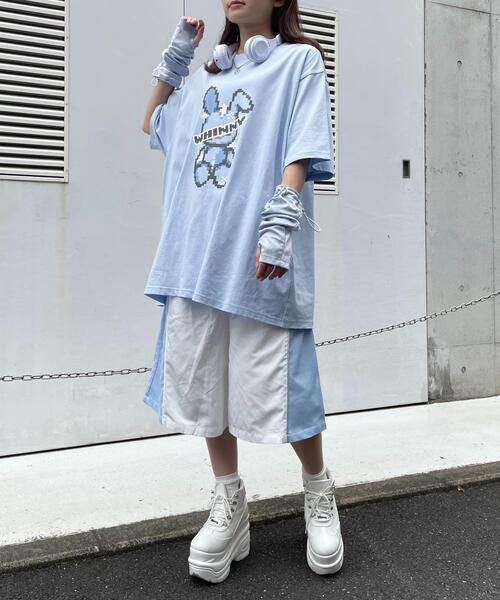 Whinny（ホワイニー）の「Whinny/ゲーミングウサギ（Tシャツ/カットソー・レディース・サックスブルー/ブラック/ホワイト・FREE）」の20枚目の写真