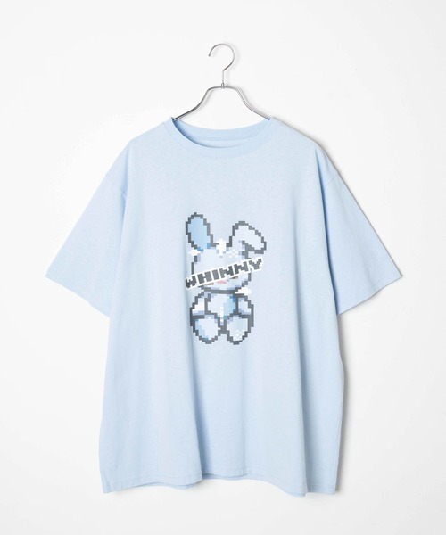 Whinny（ホワイニー）の「Whinny/ゲーミングウサギ（Tシャツ/カットソー・レディース・サックスブルー/ブラック/ホワイト・FREE）」の7枚目の写真