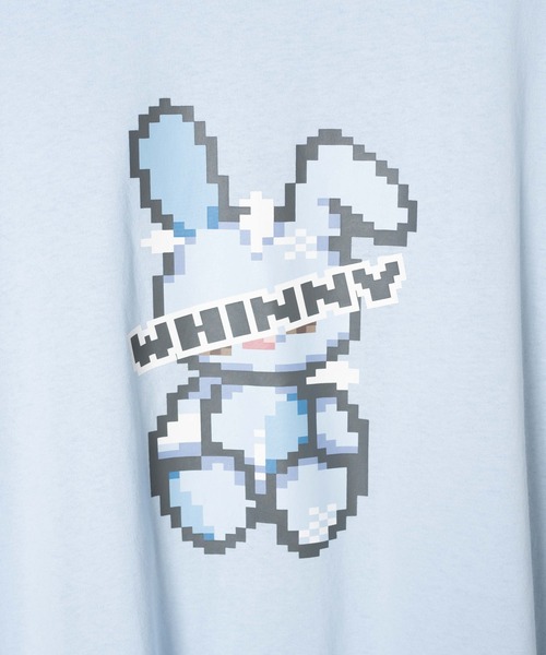 Whinny（ホワイニー）の「Whinny/ゲーミングウサギ（Tシャツ/カットソー・レディース・サックスブルー/ブラック/ホワイト・FREE）」の8枚目の写真