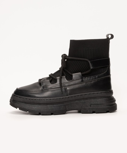 SVEC（シュベック）の「ダッドスニーカー 厚底 ローファー ニットブーツ（ブーツ・メンズ・ブラック・41/39/42/44/40/43）」の13枚目の写真