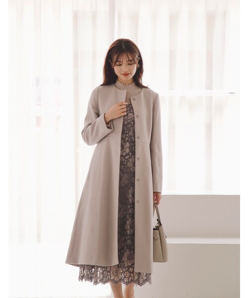 PROPORTION BODY DRESSING（プロポーションボディドレッシング）の「ノーカラーフレアコート / 1213252003（ステンカラーコート・レディース・オフホワイト/ライトグリーン/グレー・X-SMALL/SMALL/MEDIUM）」の8枚目の写真