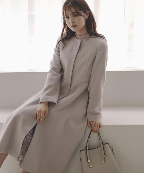 PROPORTION BODY DRESSING（プロポーションボディドレッシング）の「ノーカラーフレアコート / 1213252003（ステンカラーコート・レディース・オフホワイト/ライトグリーン/グレー・X-SMALL/SMALL/MEDIUM）」の13枚目の写真