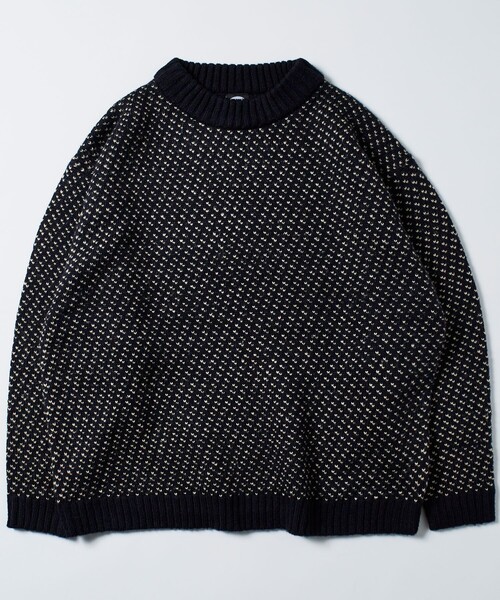 FREAK'S STORE(フリークスストア)の「限定展開 ビッグシルエット バーズアイ クルーネックニット(ニット/セーター・メンズ・ブラウン/グレイッシュベージュ/ブラック/ネイビー・SMALL/MEDIUM/LARGE)」の9枚目の写真