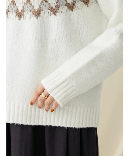 CRAFT STANDARD BOUTIQUE（クラフトスタンダードブティック）の「求心柄ニットプルオーバー（ニット/セーター・レディース・ネイビー/アイボリー/グレー・FREE）」の13枚目の写真