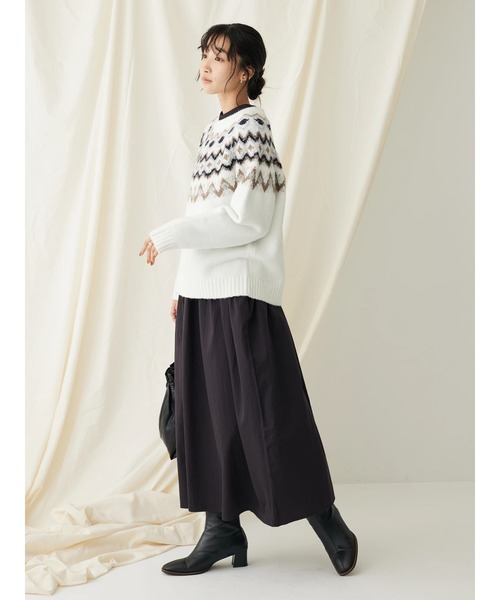 CRAFT STANDARD BOUTIQUE（クラフトスタンダードブティック）の「求心柄ニットプルオーバー（ニット/セーター・レディース・ネイビー/アイボリー/グレー・FREE）」の15枚目の写真