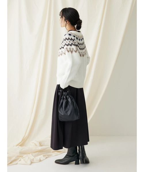 CRAFT STANDARD BOUTIQUE（クラフトスタンダードブティック）の「求心柄ニットプルオーバー（ニット/セーター・レディース・ネイビー/アイボリー/グレー・FREE）」の16枚目の写真