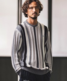 1minute 1second(~jbgZJh)mn2860- [ FELKOD x 1minute1second ] stripe crew neck knit jbg(jbg/Z[^[)