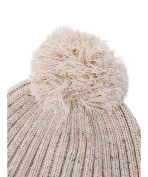 Samansa Mos2（サマンサ モスモス）の「ぽんぽんロゴニットワッチ（ニットキャップ/ビーニー・レディース・ベージュ/モカ・F）」の6枚目の写真