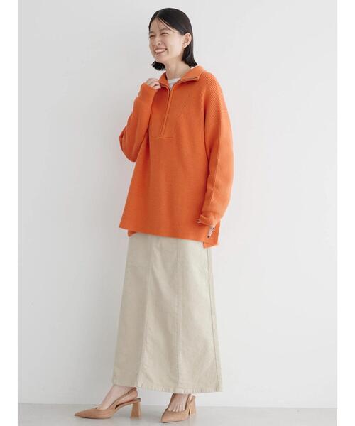 AMERICAN HOLIC(アメリカンホリック)の「バイパチハーフZIP片畦ニットプルオーバー(ニット/セーター・レディース・モカ/アイボリー/オレンジ/ダークグレー・M/L)」の19枚目の写真