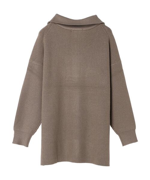 セール】バイパチハーフZIP片畦ニットプルオーバー（ニット/セーター