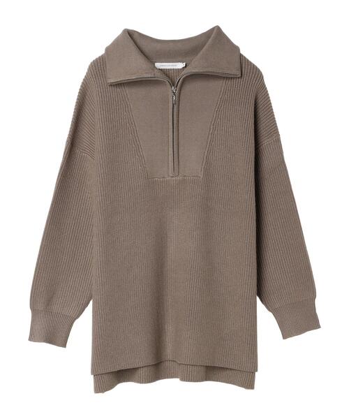 セール】バイパチハーフZIP片畦ニットプルオーバー(ニット/セーター セール】バイパチハーフZIP片畦ニットプルオーバー(ニット/セーター