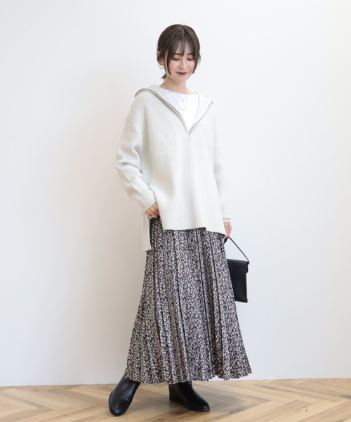 新品❤️アルチビオ❤️ホワイトメッシュジップアップセーター ジップアップメッシュニットカーディガン[品番：EHEW0047225