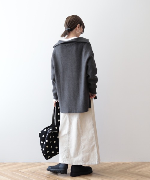 セール】バイパチハーフZIP片畦ニットプルオーバー（ニット/セーター