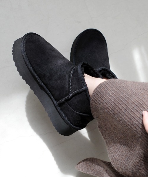 AmiAmi(アミアミ)の「【2025AW再販!】厚底ムートンブーツ/軽量ファーショートブーツ(ブーツ・レディース・グレー/キャメル/グレイッシュベージュ/ベージュ/ブラック・LL/S/M/L)」の7枚目の写真