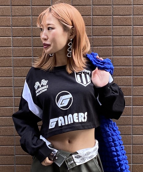 ムラサキスポーツ(ムラサキスポーツ)の「【ムラサキスポーツ限定】KOREA/コリア スウェット トレーナー DESI GAINER BACITY TRAIN クロップド丈 K-NZ-3-521-1(スウェット・レディース・ブラック/グレー・FREE)」の4枚目の写真