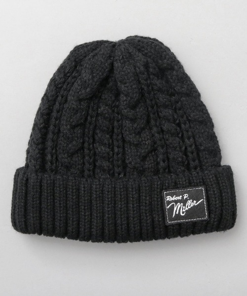 MILLER（ミラー）の「ケーブル編みニット ニット帽（ニットキャップ/ビーニー・レディース・ブラック/ベージュ/オフホワイト・FREE）」の6枚目の写真