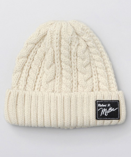 MILLER（ミラー）の「ケーブル編みニット ニット帽（ニットキャップ/ビーニー・レディース・ブラック/ベージュ/オフホワイト・FREE）」の8枚目の写真