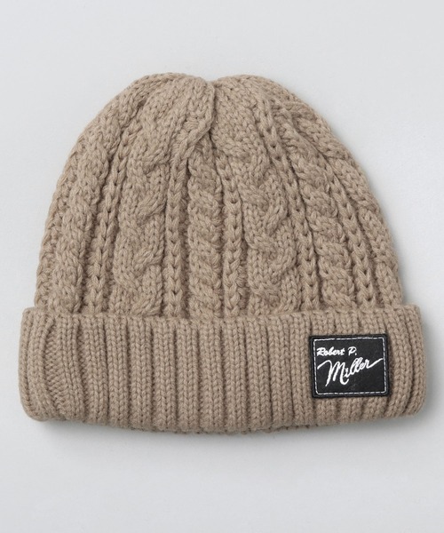 MILLER（ミラー）の「ケーブル編みニット ニット帽（ニットキャップ/ビーニー・レディース・ブラック/ベージュ/オフホワイト・FREE）」の10枚目の写真