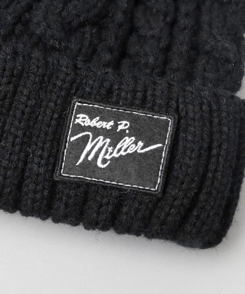 MILLER（ミラー）の「ケーブル編みニット ニット帽（ニットキャップ/ビーニー・レディース・ブラック/ベージュ/オフホワイト・FREE）」の4枚目の写真