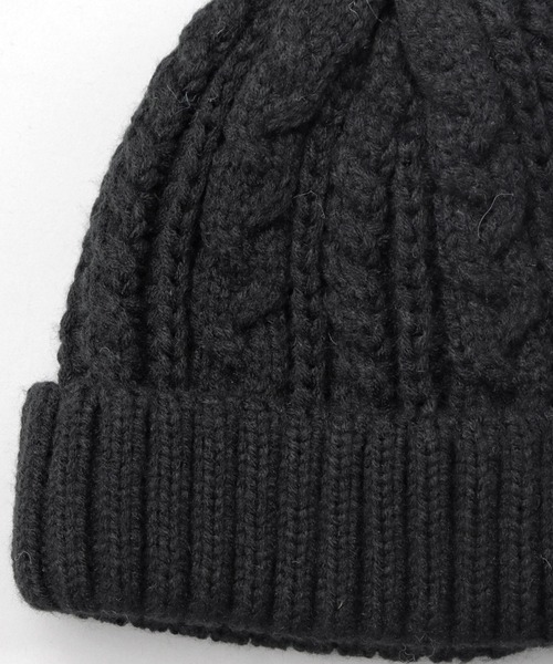 MILLER（ミラー）の「ケーブル編みニット ニット帽（ニットキャップ/ビーニー・レディース・ブラック/ベージュ/オフホワイト・FREE）」の9枚目の写真