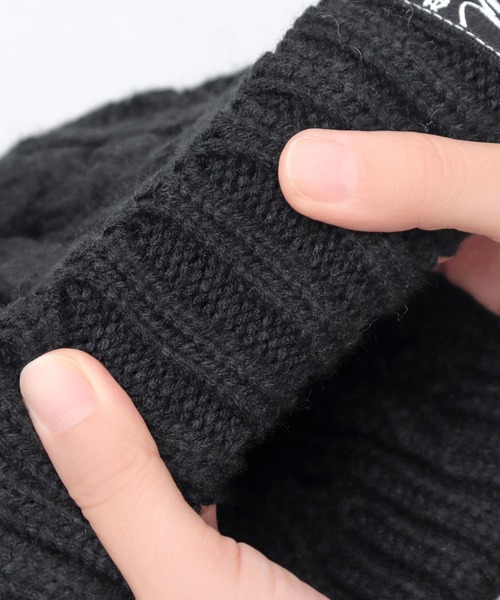 MILLER（ミラー）の「ケーブル編みニット ニット帽（ニットキャップ/ビーニー・レディース・ブラック/ベージュ/オフホワイト・FREE）」の7枚目の写真