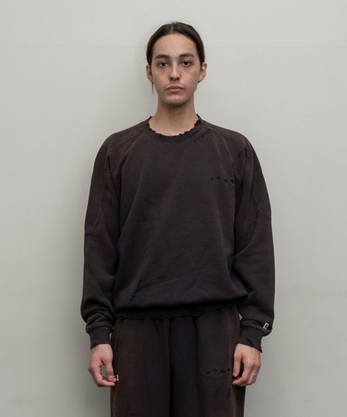 Russell Athletic（ラッセルアスレティック）の「【BAL（バル）/2024春夏】BAL / RUSSELL ATHLETIC HIGH COTTON DISTRESSED CREW（スウェット・メンズ・アイボリー/ブラック・1/2/3）」の7枚目の写真
