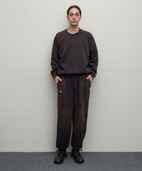 Russell Athletic（ラッセルアスレティック）の「【BAL（バル）/2024春夏】BAL / RUSSELL ATHLETIC HIGH COTTON DISTRESSED CREW（スウェット・メンズ・アイボリー/ブラック・1/2/3）」の10枚目の写真