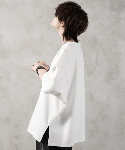 ADRER（アドラー）の「extra quality cotton punch dolman T shirt / エクストラクオリティコットンポンチドルマンTシャツ（Tシャツ/カットソー・メンズ・ホワイト/ブラック/ミント/ライトグレー/チャコールグレー/グレイッシュブルー/ブラック系その他・SMALL/X-SMALL/LARGE/MEDIUM）」の9枚目の写真