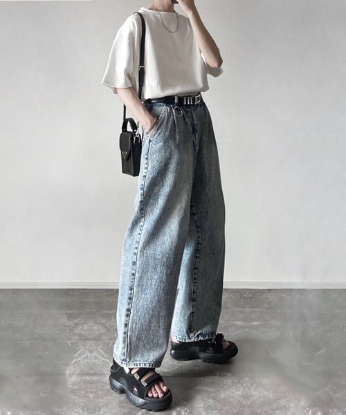 ADRER（アドラー）の「extra quality cotton punch dolman T shirt / エクストラクオリティコットンポンチドルマンTシャツ（Tシャツ/カットソー・メンズ・ホワイト/ブラック/ミント/ライトグレー/チャコールグレー/グレイッシュブルー/ブラック系その他・SMALL/X-SMALL/LARGE/MEDIUM）」の14枚目の写真