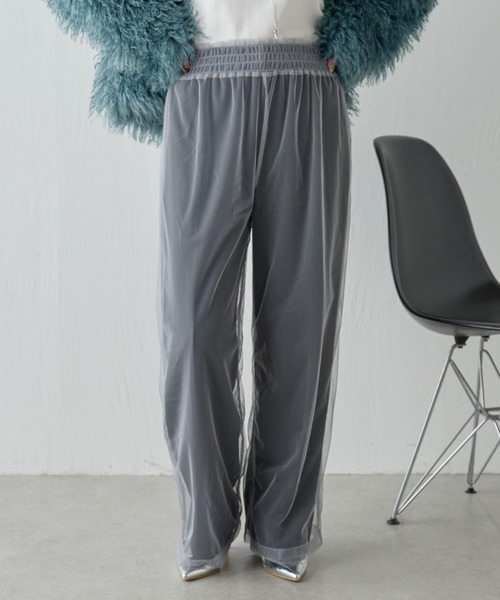 COLLAGE GALLARDAGALANTE（コラージュガリャルダガランテ）の「チュールレイヤードパンツ（その他パンツ・レディース・グレー/ブラック・FREE）」の4枚目の写真