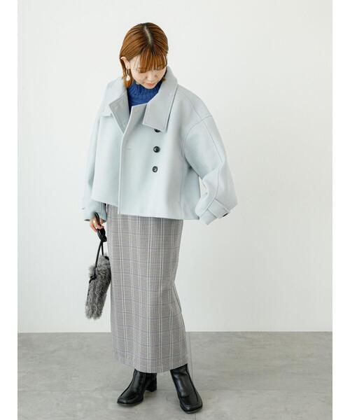 Lugnoncure（ルノンキュール）の「ワイドリブ切替ボトルネックニット（ニット/セーター・レディース・ピンク/ブルー/オフホワイト/ブラック/ミント・F）」の13枚目の写真