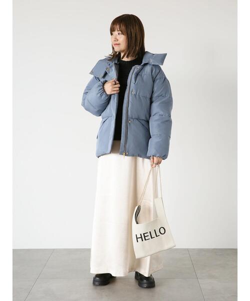 Lugnoncure（ルノンキュール）の「ワイドリブ切替ボトルネックニット（ニット/セーター・レディース・ピンク/ブルー/オフホワイト/ブラック/ミント・F）」の15枚目の写真