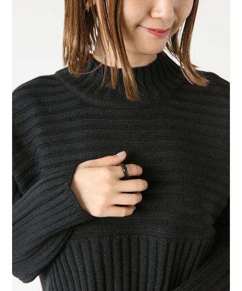 Lugnoncure（ルノンキュール）の「ワイドリブ切替ボトルネックニット（ニット/セーター・レディース・ピンク/ブルー/オフホワイト/ブラック/ミント・F）」の19枚目の写真