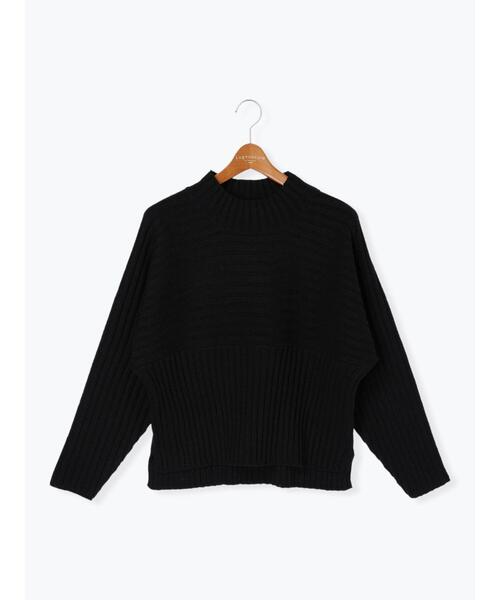 Lugnoncure（ルノンキュール）の「ワイドリブ切替ボトルネックニット（ニット/セーター・レディース・ピンク/ブルー/オフホワイト/ブラック/ミント・F）」の20枚目の写真