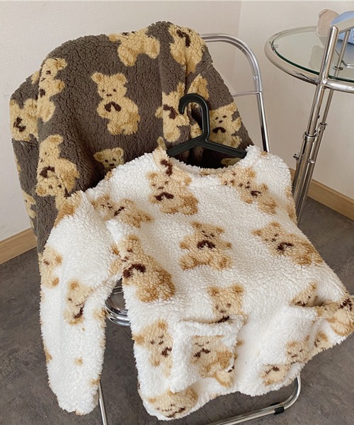 VitaFelice(ヴィータフェリーチェ)の「くまプリント ルームウエア パジャマ 【2点セット】(ルームウェア/パジャマ・レディース・ホワイト/ブラウン・FREE)」の8枚目の写真